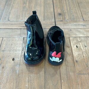 Zara black patent Minnie Mouse boots